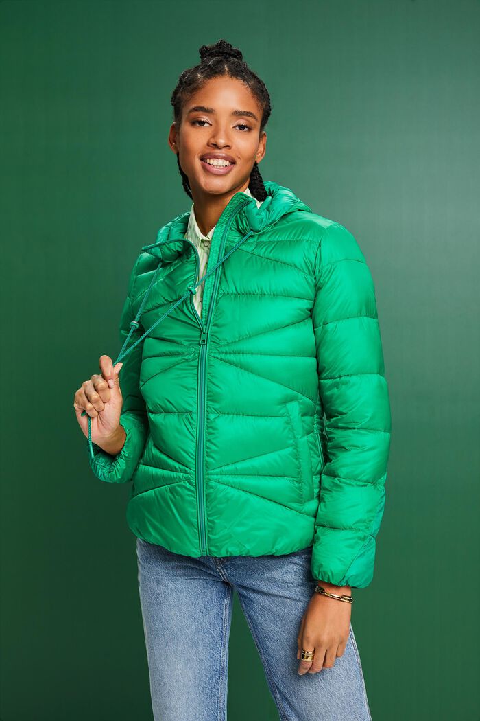 Padded Hooded Jacket, GREEN, detail image number 0