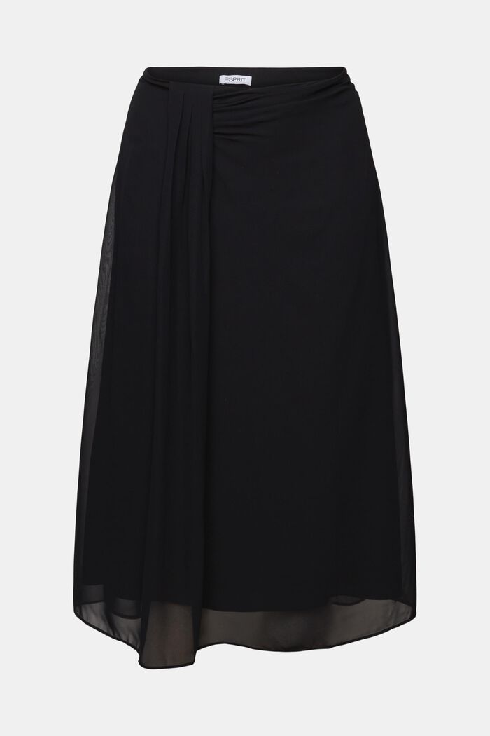 Chiffon Midi Skirt, BLACK, detail image number 5