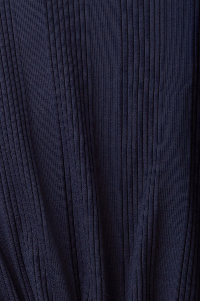 Ribbed long-sleeved polo shirt with buttons, NAVY, detail image number 4