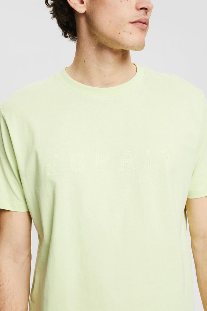 Jersey T-shirt with a logo print, LIGHT GREEN, detail image number 1