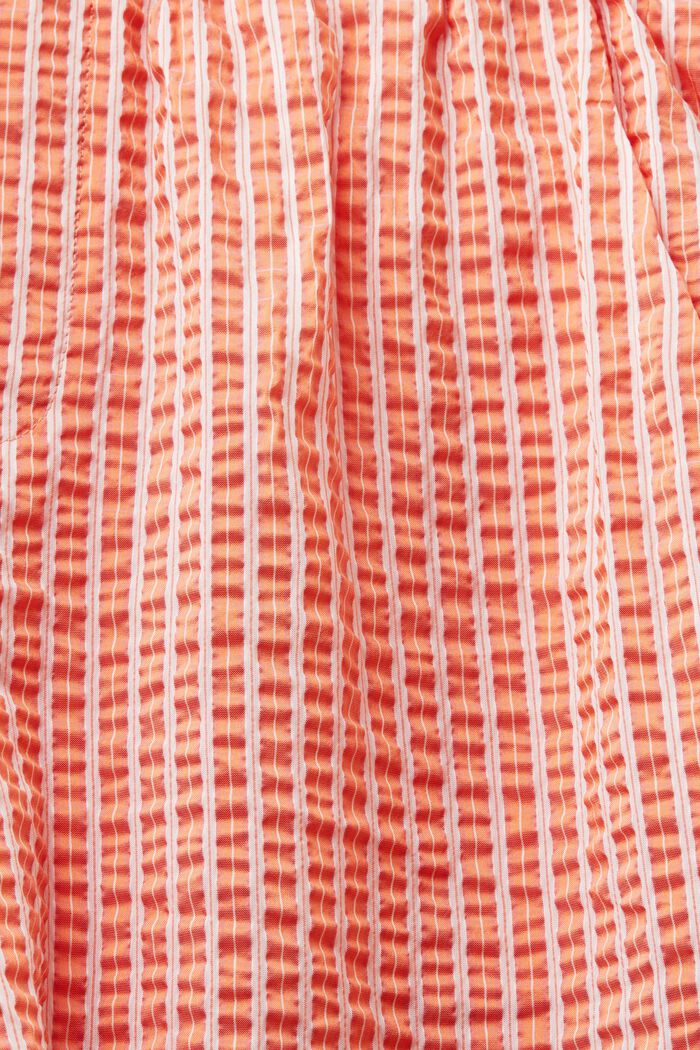 Crinkled Striped Shorts, BRIGHT ORANGE, detail image number 6