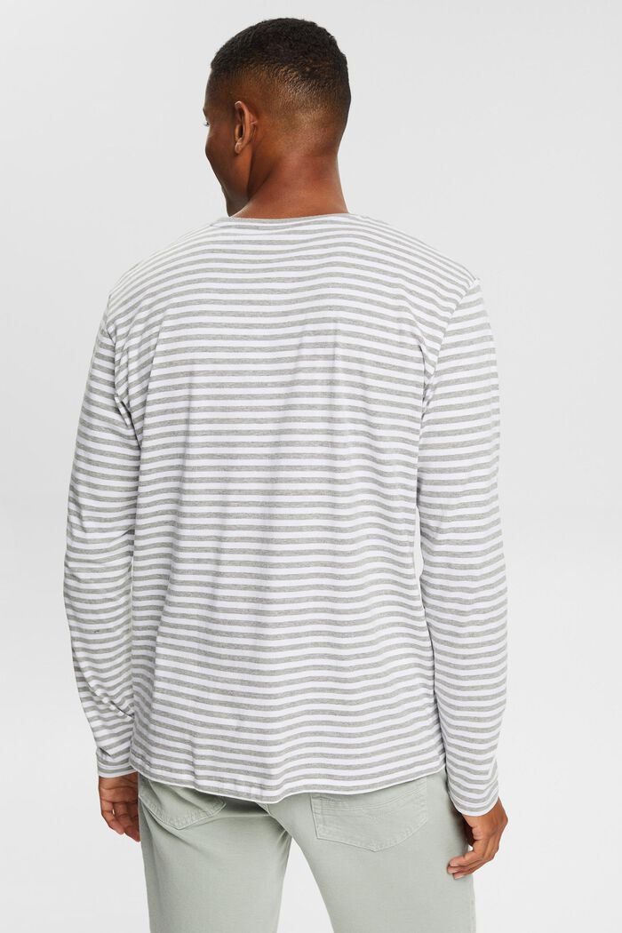 Long sleeve top with a striped pattern, MEDIUM GREY, detail image number 3