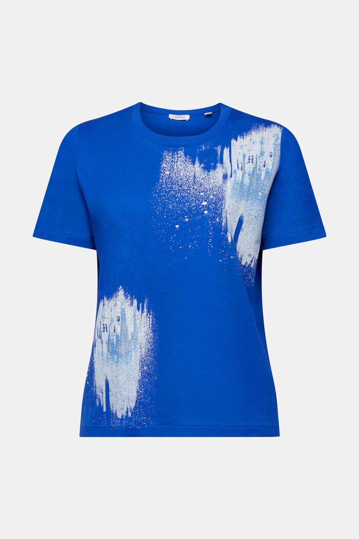 Graphic Print Cotton T-Shirt, BRIGHT BLUE, detail image number 6