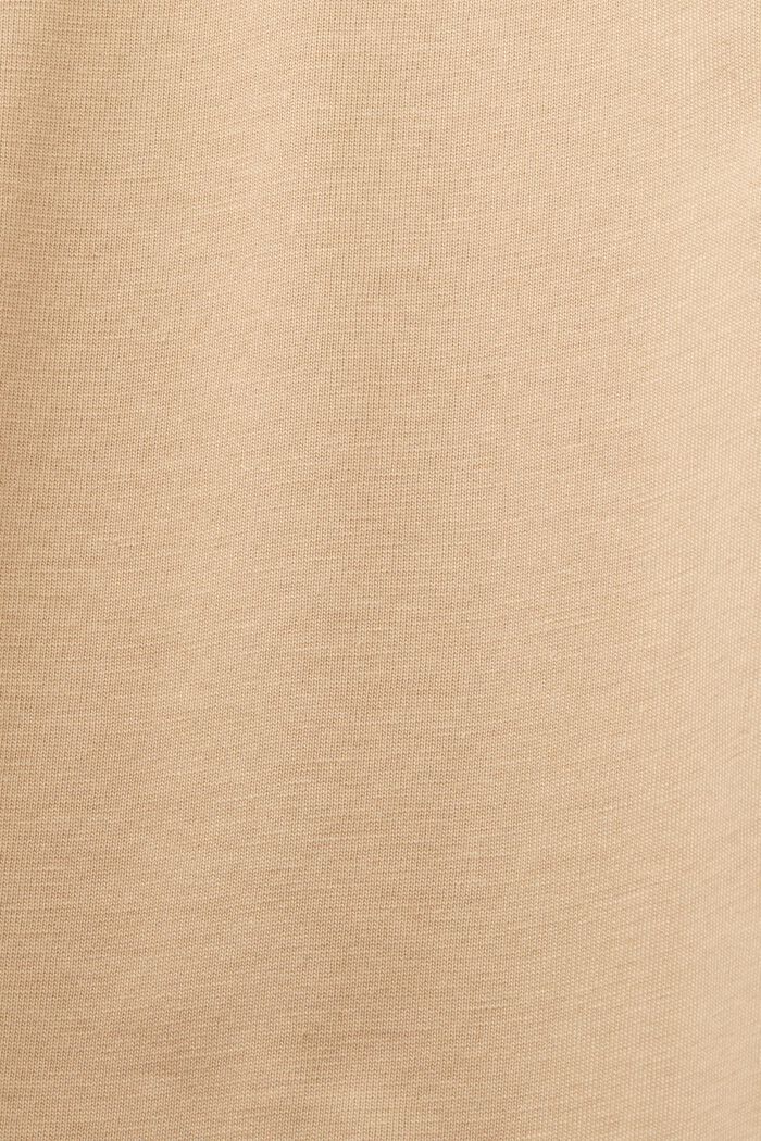 Pima Cotton-Jersey Crewneck T-Shirt, BEIGE, detail image number 4