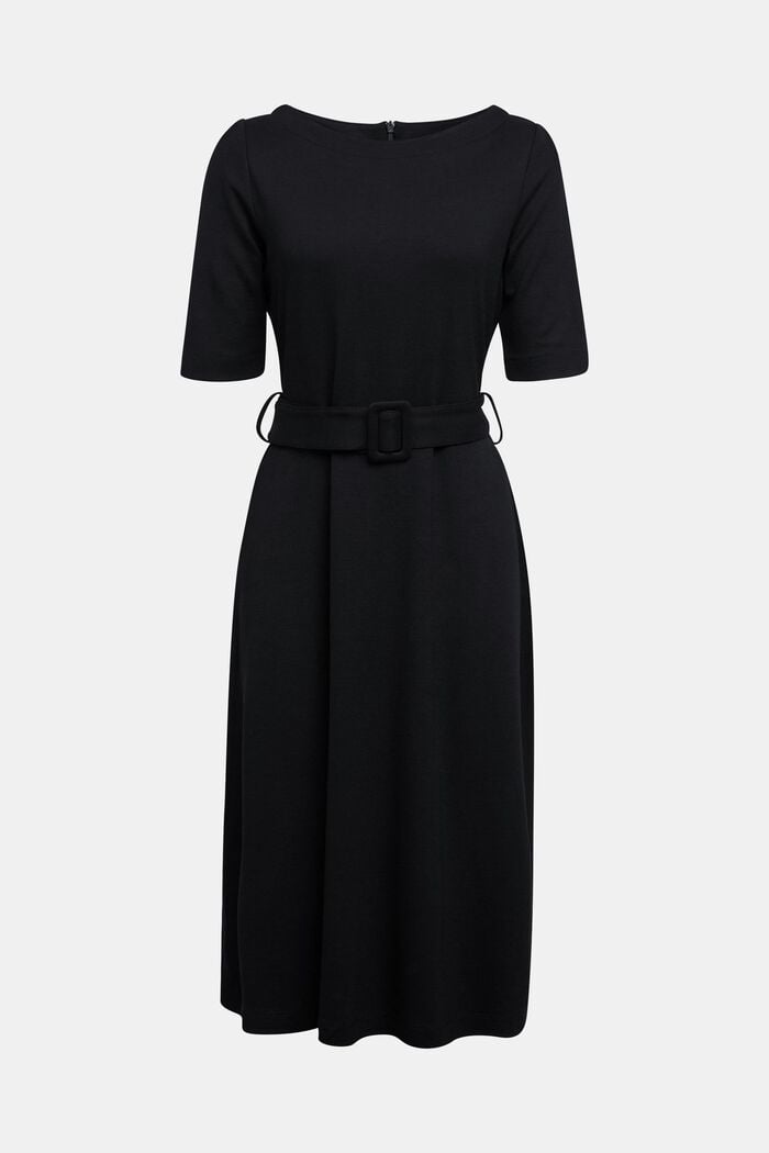 Jersey dress with LENZING™ ECOVERO™, BLACK, detail image number 0