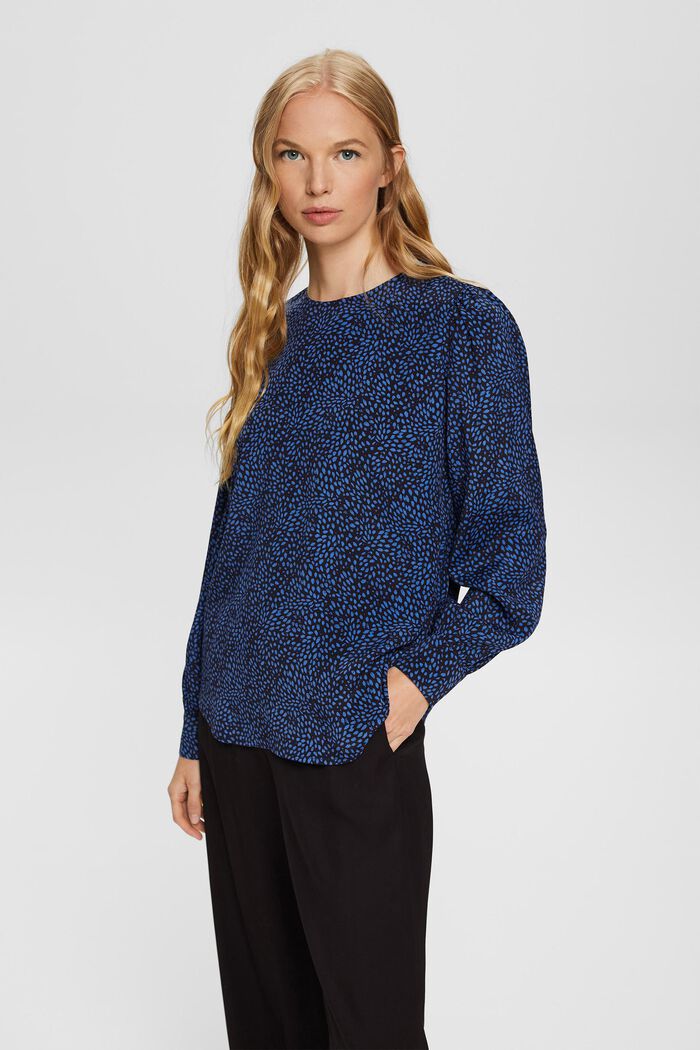 Patterned blouse, NAVY, detail image number 0