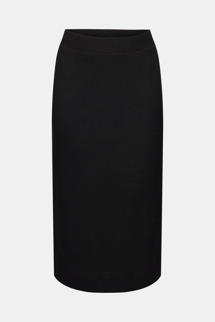 Ribbed midi skirt, BLACK, detail image number 7