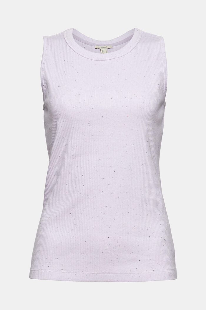 Top in a ribbed look, organic cotton blend