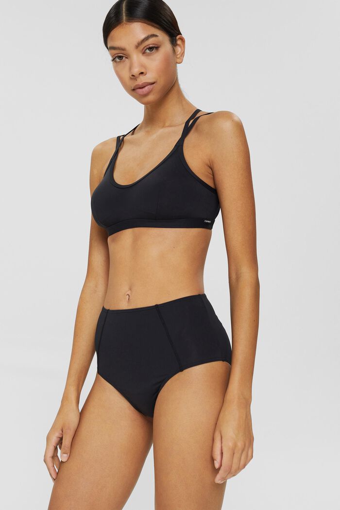 Recycled: plain high-waisted briefs, BLACK, detail image number 0