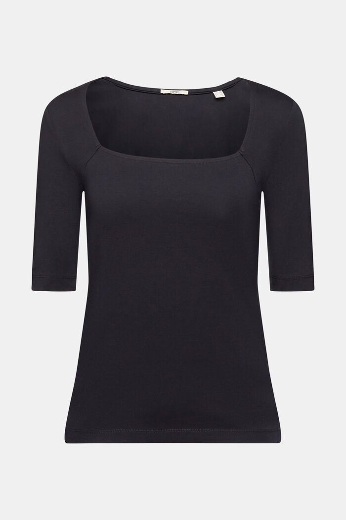 Top with square neckline, BLACK, detail image number 6