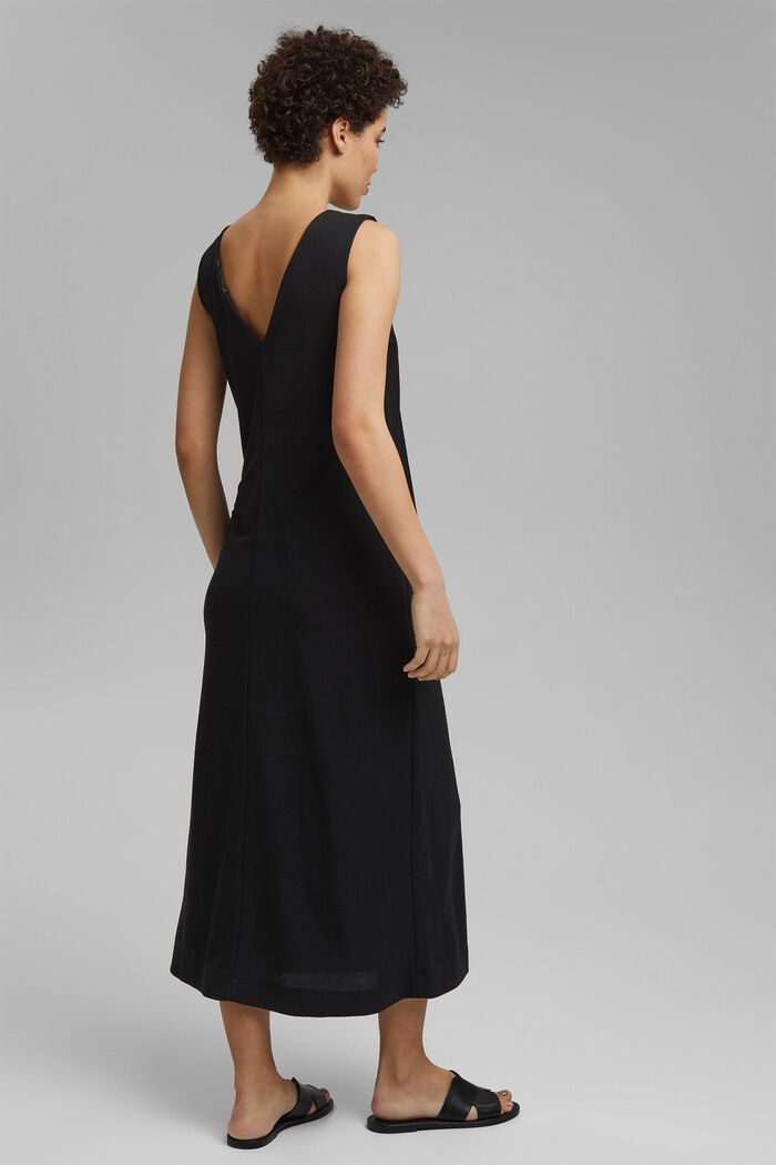V-neck midi dress, LENZING™ ECOVERO™, BLACK, detail image number 2
