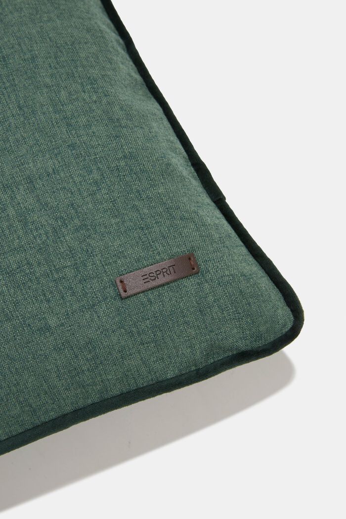 Cushion cover with velvet piping, DARK GREEN, detail image number 1