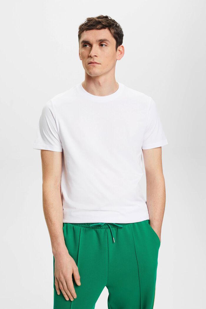 Slim fit cotton t-shirt, WHITE, detail image number 0