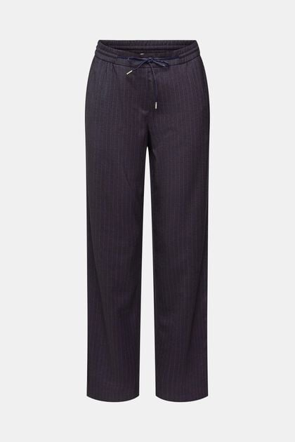 Mid-rise pinstriped jogger style trousers