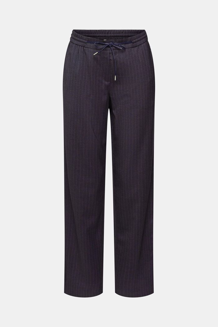Pinstriped jogger style trousers