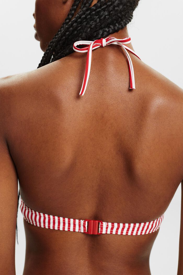Padded Halterneck Bikini Top, DARK RED, detail image number 1