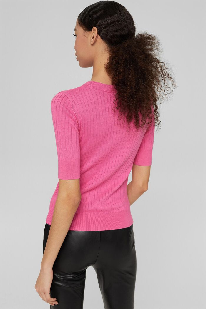 Short-sleeved ribbed sweater, PINK, detail image number 5
