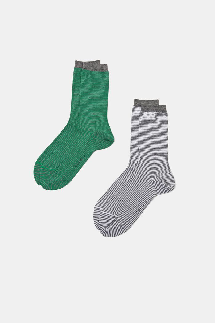 2-Pack Striped Chunky Knit Socks, GREEN / GREY, detail image number 0