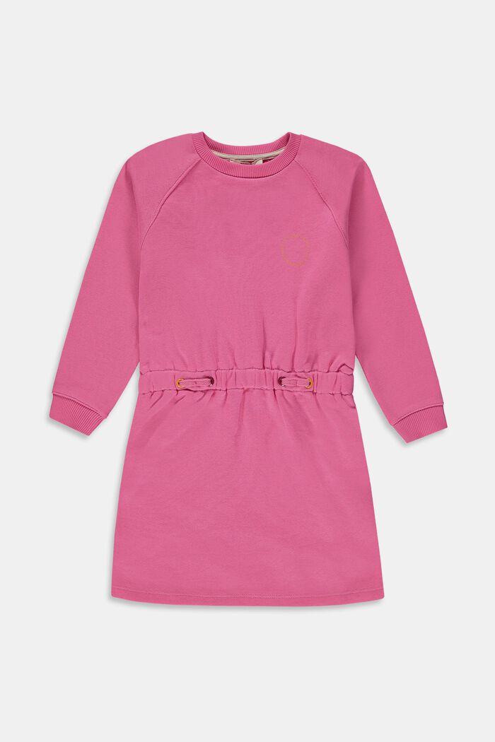 Cotton sweatshirt-style midi dress, PINK FUCHSIA, detail image number 0