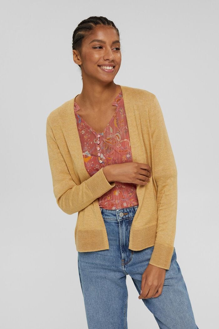 Cardigan made of blended organic cotton