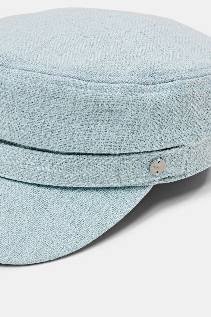 Structured Military Cap, LIGHT AQUA GREEN, detail image number 1