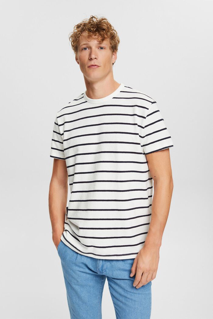 Striped textured jersey T-shirt