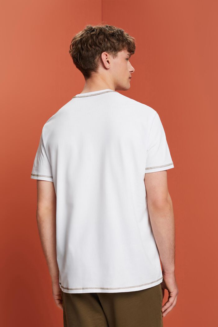 Jersey t-shirt with contrasting seams, WHITE, detail image number 3