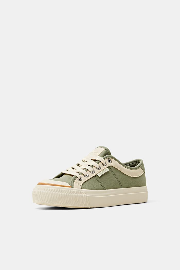 Trainers with platform sole, KHAKI GREEN, detail image number 2