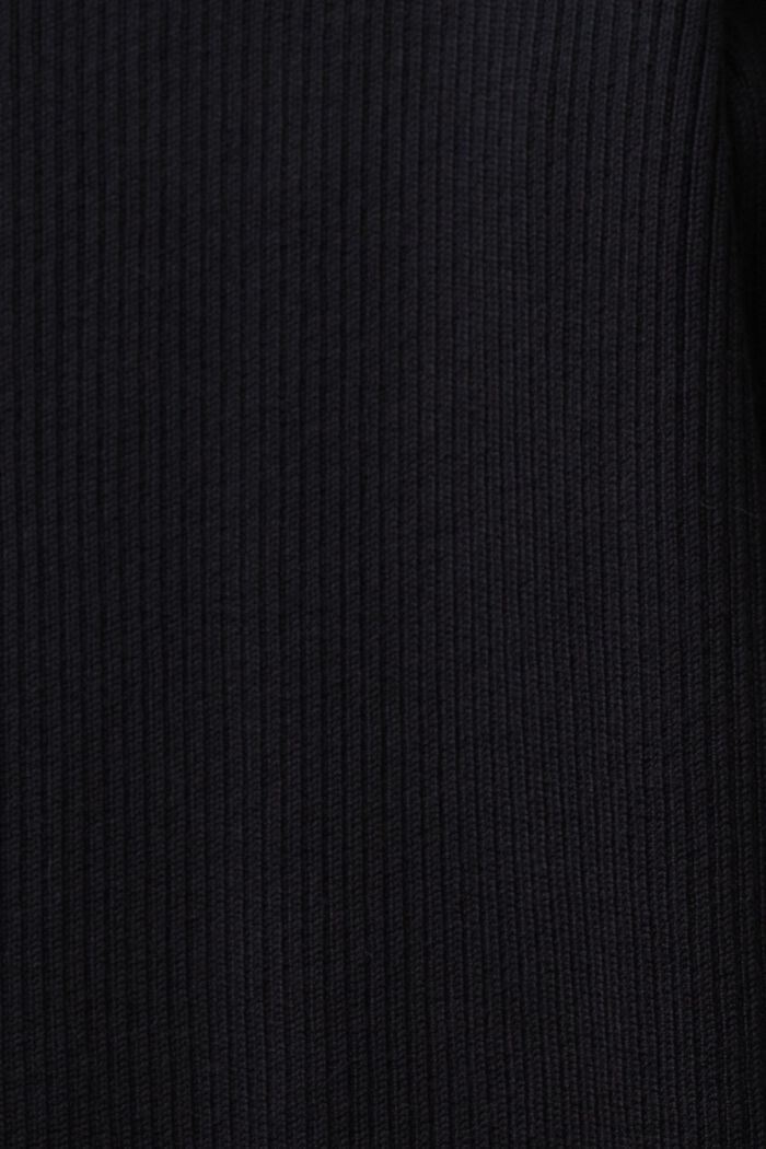 Rib-Knit Mockneck Mini Dress, BLACK, detail image number 5