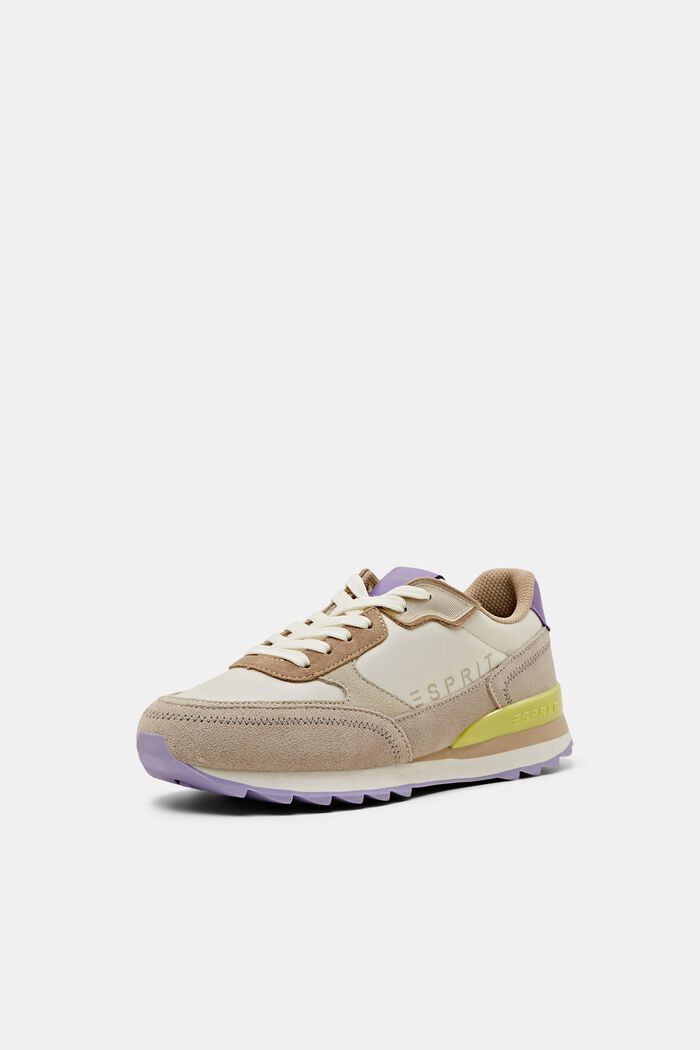 Multi-coloured trainers with real leather, BEIGE, detail image number 1