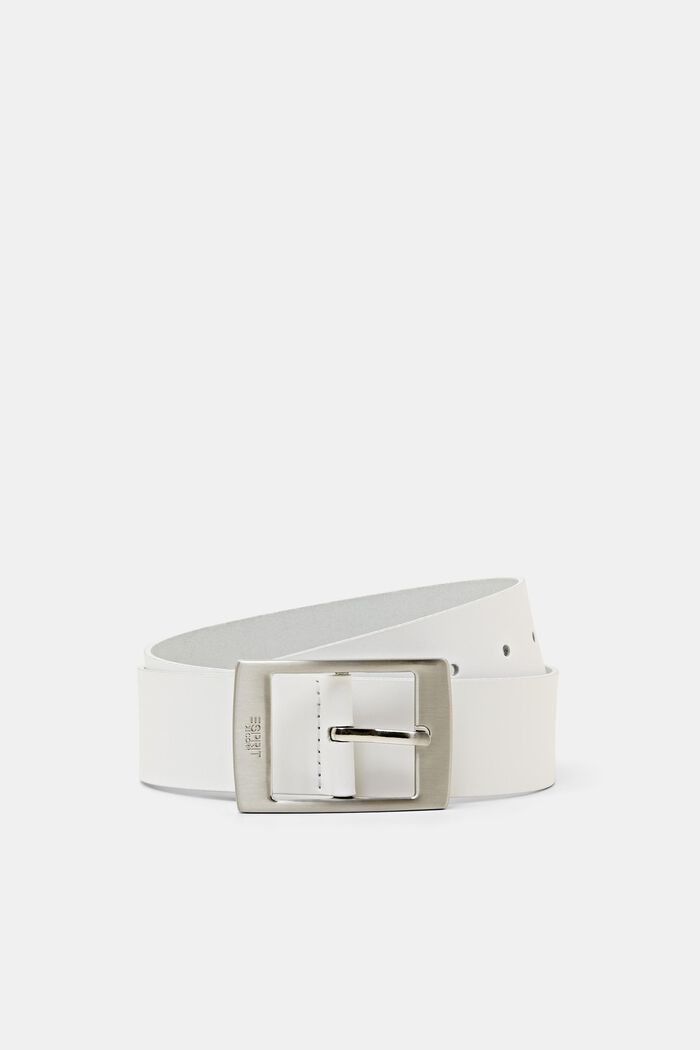 Leather Belt, WHITE, detail image number 0