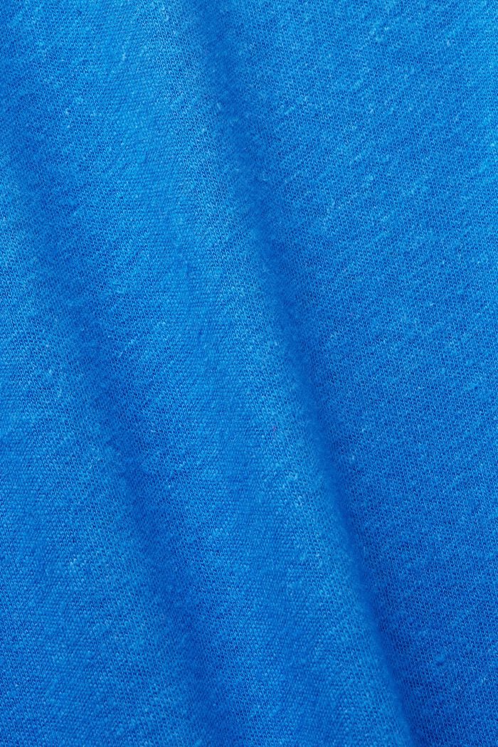 Cotton and linen blended t-shirt, BRIGHT BLUE, detail image number 4