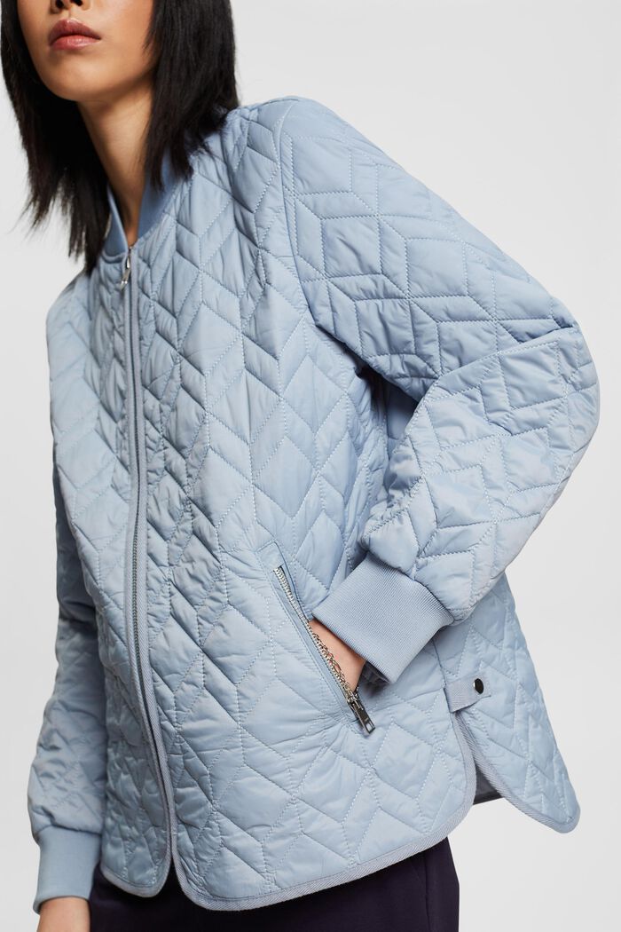Quilted jacket with rib knit collar, LIGHT BLUE LAVENDER, detail image number 2