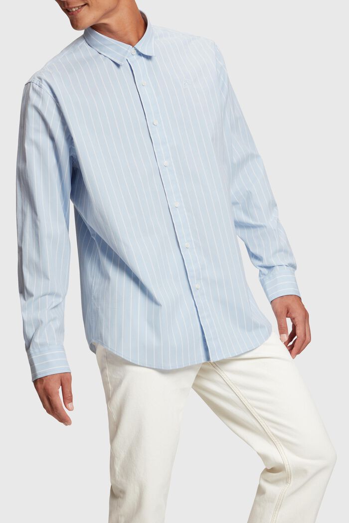 Relaxed fit striped poplin shirt, WHITE, detail image number 0