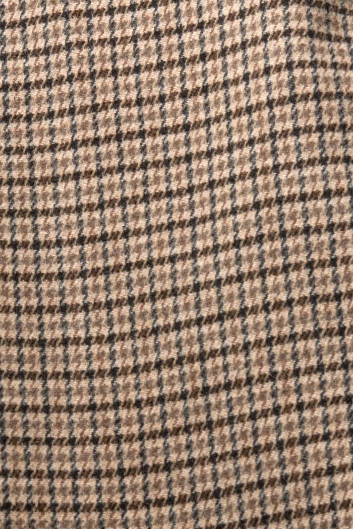 Checked wool blend coat, BARK, detail image number 4