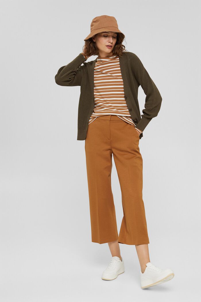 In a TENCEL™/ modal blend: Striped shirt, CARAMEL, detail image number 1