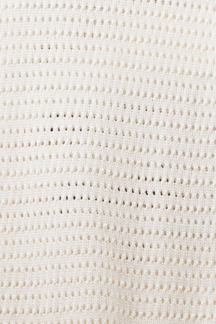 Mesh Short-Sleeve Sweater, OFF WHITE, detail image number 5