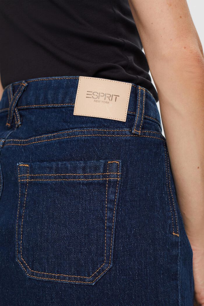 Recycled: jeans mini skirt, BLUE DARK WASHED, detail image number 4