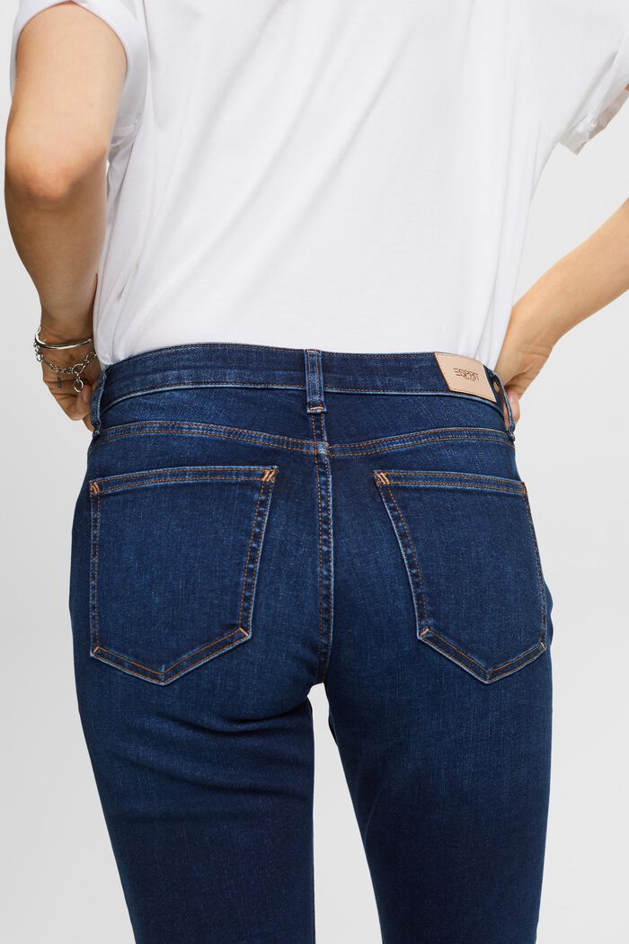 Straight leg stretch jeans, cotton blend, BLUE DARK WASHED, detail image number 2