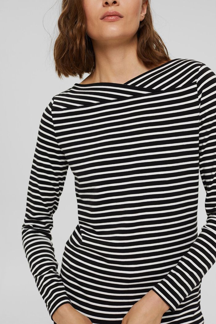 In a TENCEL™/ modal blend: Striped shirt, BLACK, detail image number 2