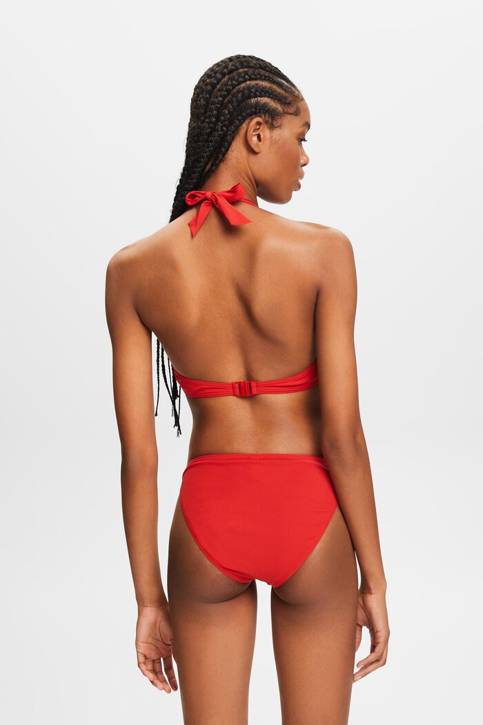Padded Halterneck Bikini Top, DARK RED, detail image number 3