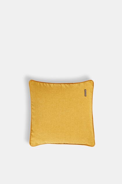 Decorative cushion cover with velvet piping, MUSTARD, overview