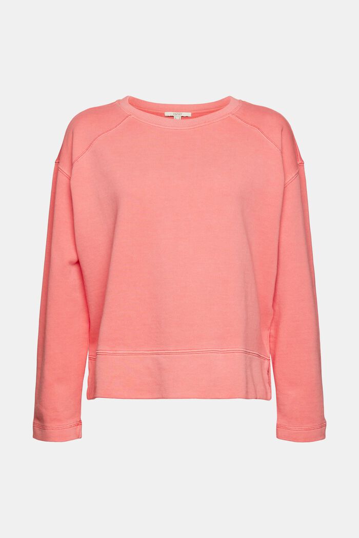Pure cotton sweatshirt, CORAL, detail image number 2