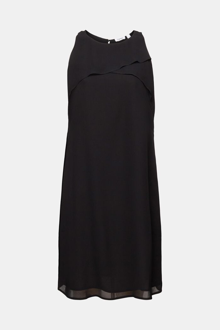 Sleeveless Crêpe Chiffon Mini Dress, BLACK, detail image number 8