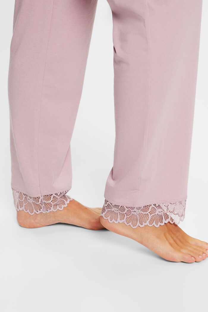 Laced Jersey Pyjama Set, LIGHT PINK, detail image number 4