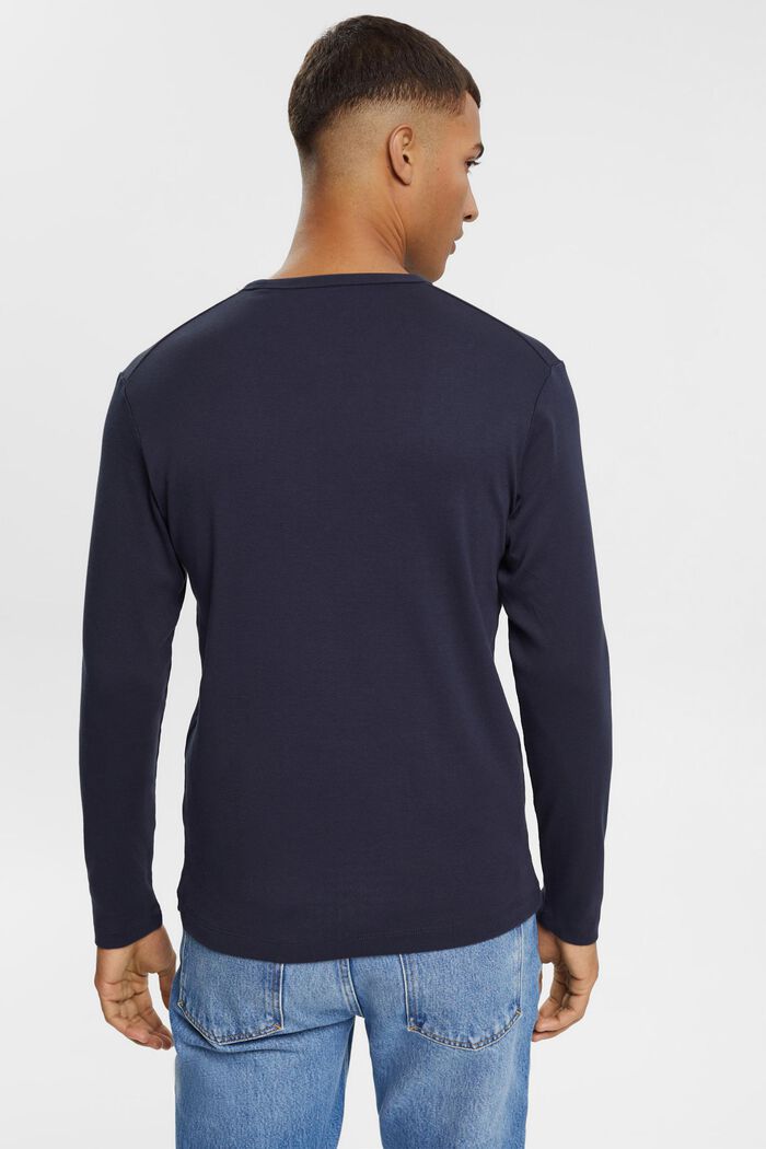 Jersey long sleeve top, NAVY, detail image number 4