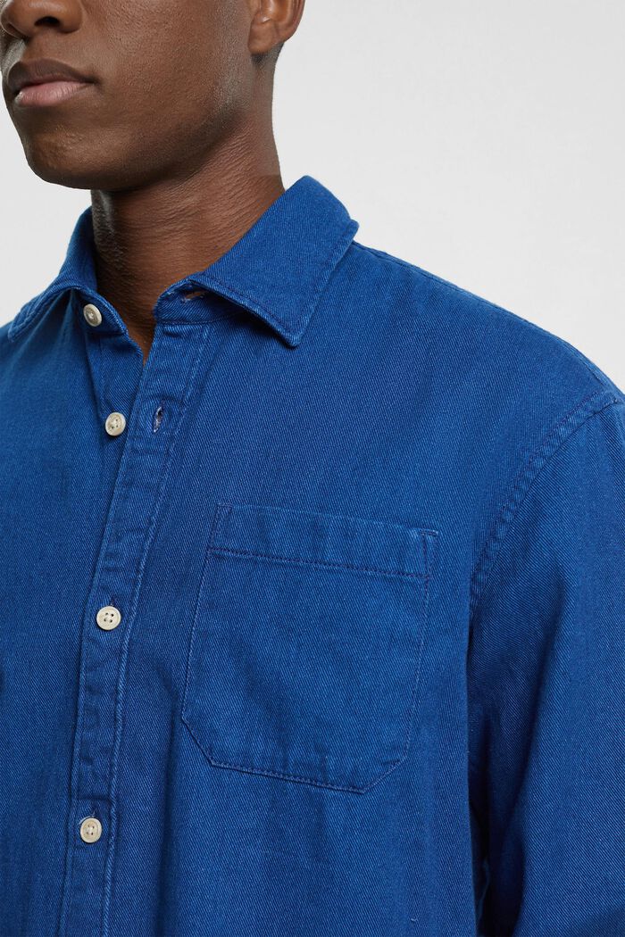 Solid twill shirt, DARK BLUE, detail image number 2