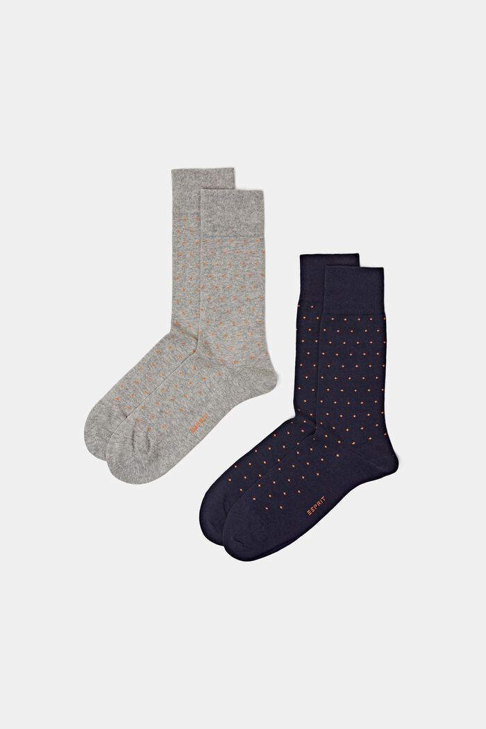 2-Pack Polka Dot Chunky Knit Socks, GREY/NAVY, detail image number 0
