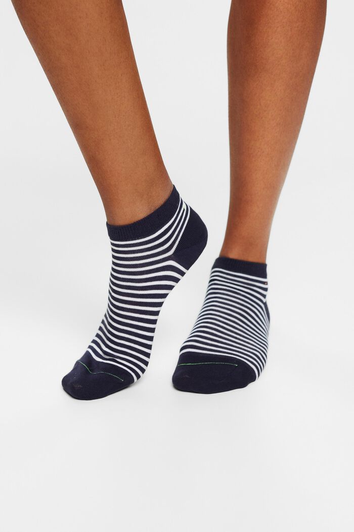 2-Pack Striped Sneaker Socks, SPACE BLUE, detail image number 1