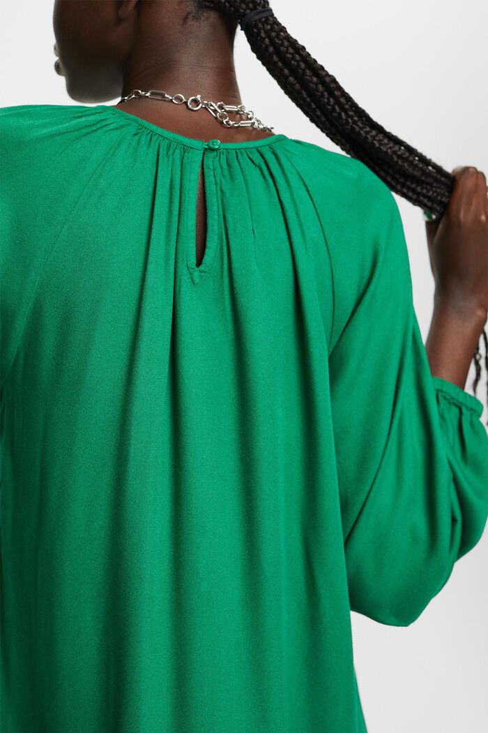 Flounced dress, cotton blend, DARK GREEN, detail image number 2